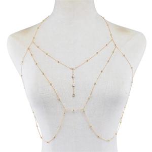Collier <span class=keywords><strong>de</strong></span> chaîne <span class=keywords><strong>de</strong></span> corps en couches pour femmes, soutien-gorge en chaîne <span class=keywords><strong>de</strong></span> corps <span class=keywords><strong>de</strong></span> Bikini Sexy en strass plaqué or, chaîne <span class=keywords><strong>de</strong></span> poitrine pour femmes, mode 2023 - Product Image 5