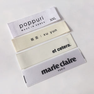 Bán buôn tùy chỉnh của phụ nữ dệt may quần áo <span class=keywords><strong>tag</strong></span> nhãn vuông sắt bông vải thẻ Cổ May tên tùy chỉnh may in - Product Image 3