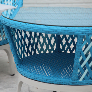 OSMEN <span class=keywords><strong>Ostra</strong></span> Table de tissage pour balcon Table basse en rotin Table d'appoint ronde stockable pour l'extérieur - Product Image 2