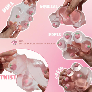 Cat Paw Taba Squishy <b>Squeeze</b> Toys Pink Squishy Sensory Stress Relief Fidget Toys for Party Favors Sensory Anxiety Toys - Product Image 3