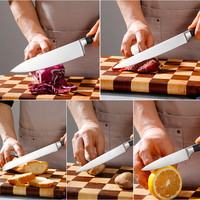 Ensemble de couteaux de cuisine trois pièces ambidextres durables, très demandés, couteau de chef en acier inoxydable multifonctionnel 8-9,9 pouces