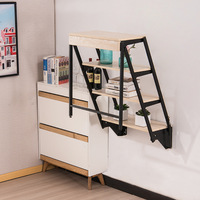 Table murale pliante multifonctionnelle télescopique réglable pour gagner de la place, étagère de rangement pour petits espaces