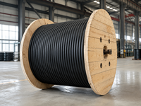Câble d'alimentation industriel HUAQI pour la construction, 1 conducteur, 240 mm, cuivre toronné, isolation caoutchouc, 0,6 kV, pour équipement mobile