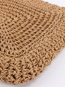 French Large Capacity Double Root Strap Paper Rope Woven <b>Square</b> Women's Leisure Travel Bag With Zipper Tanjing - Product Image 3