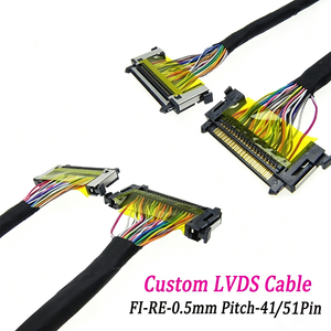 Aangepaste dubbelzijdige JAE FI-RE51/41 0,5 mm pitch 51/41-pins gedraaide LVDS-kabel voor industriële LCD-schermen - Product Image 1