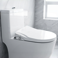 Couvercle de toilette bidet manuel en forme de U, surface antibactérienne, fermeture douce, pour l'hygiène personnelle, installation facile, propre et hygiénique