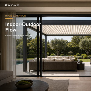 หลังคาเพอร์โกลามอเตอร์ไฟฟ้า RKOVE ทำจากอลูมิเนียม พร้อมรีโมทคอนโทรล สำหรับสวนและลานบ้าน - Product Image 6
