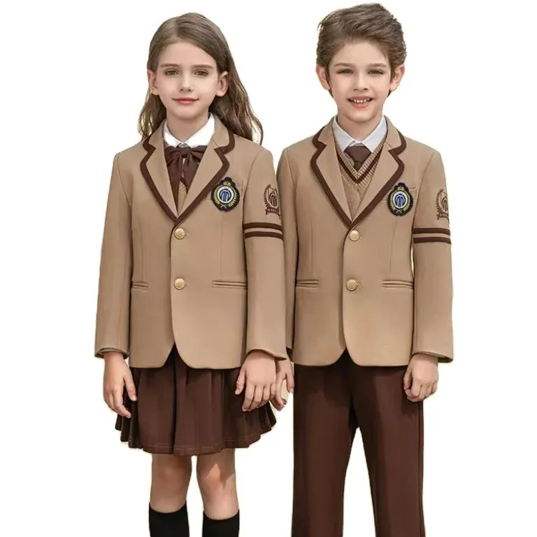 ชุดนักเรียนประถมดีไซน์ชุดเครื่องแบบนักเรียนสำหรับเด็กชายและหญิง