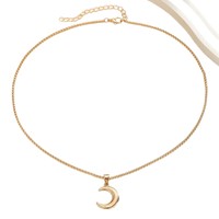 Collier ajustable en alliage de zinc avec pendentif lune, chaîne de clavicule, accessoire simple et exquis pour femme, vente en gros