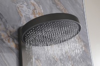 Système de douche thermostatique haut de gamme avec douche pluie et douchette à main, colonne de douche murale 3 fonctions pour salle de bain