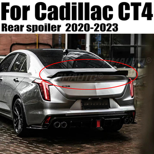 For Cadillac CT4 Spoiler 2020-2023 V Style ABS Plastic Material Gloss Black Spoiler Trunk Carbon Fiber Lip Cover <b>Splitter</b> Tuning - Product Image 1
