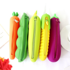 <b>Cute</b> Waterproof Silicone Zipper Case Pencil Holder Modern Cartoon Design Multiple Colors for Adult Children Stationery <b>Purse</b> - Product Image 4