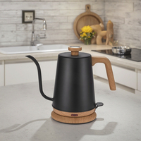 110V/220V rétro bouilloire électrique 1.0L col de cygne mince bouche théière infusion à la main cafetière chauffage rapide bouilloire avec thermomètre