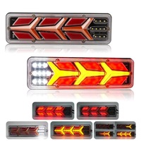 12V 24V LED Truck Tail Light Dynamic Arrow Turn Signal Rear Brake Reverse Lamp for Truck Trailer Tractor RV Lorry Pickup RVs