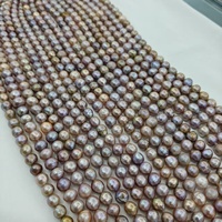 Collier de Perles d'Eau Douce Naturelles, Couleurs Mixtes Rose et Violet, Perles Baroque Irrégulières Edison 9-10mm