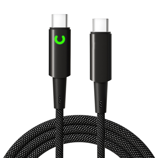 240W Intelligent Chip Type-C USB-C Fast Charging Data Cable Braided Material Aluminum Alloy for Tablets Mobile Phones Laptops