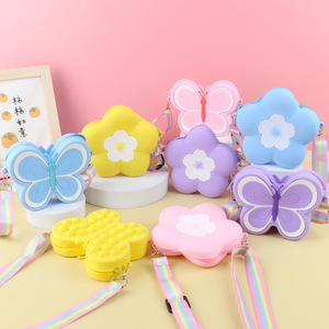 Borsa a Tracolla in Silicone a Forma di Farfalla <span class=keywords><strong>per</strong></span> Bambini, Design Traforato Carino, Portamonete Antistress, Borsa Versatile a Spalla - Product Image 6