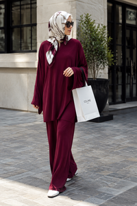 Nouvelle Tunique Ample Unie Confortable et Respirante en Crêpe Tissé pour Femmes Musulmanes du Moyen-Orient, Style Décontracté et Tendance - Product Image 2