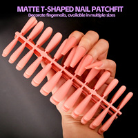 240 pièces/boîte Capsules d'ongles carrées en gel souple ABS mat givré, couvrance totale, rose nude, forme ballerine, pré-polies, réutilisables