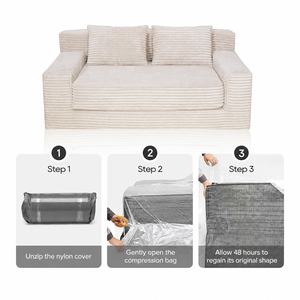 Canapé-lit compressé OEM ODM personnalisé, canapé deux places sans cadre, couleur au choix, petit emballage <span class=keywords><strong>de</strong></span> 0,3 m³ pour projets hôteliers VLranlife - Product Image 3