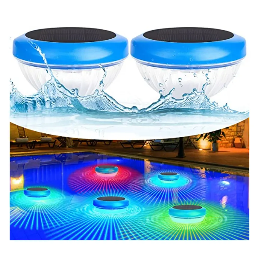 Zonne-Energie Zwembadlamp Met Rgb Automatische Kleurveranderende Waterdichte Zwembadlampen Vlotter Voor Zwemwater 'S Nachts Led Zwembadlamp