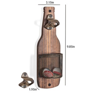 Abridor de Botellas Multifuncional de Madera Sólida para Pared, Estilo Vintage, Decorativo y Portátil, Venta al Por Mayor - Product Image 3