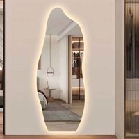Produits Tendances 2025 – Miroir de Bureau Mural LED Rétroéclairé en Cuivre et Verre avec Interrupteur IR Personnalisable