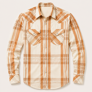Chemise décontractée à carreaux western unisexe, manches longues, boutonnée, en coton respirant, style automne - Product Image 2