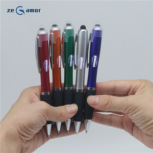 Zeamor <span class=keywords><strong>Boligrafo</strong></span> marca de logotipo de grabado láser venta funcional Multi 3 en 1 <span class=keywords><strong>LED</strong></span> de plumas con Stylus para hotel aeropuerto - Product Image 2