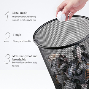 Cubo de Basura Redondo Negro de Oficina Económico de 16 l, el Mejor Cubo de Basura de Malla de 4 Galones para Interiores sin Tapa - Product Image 4