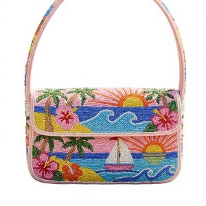 Magnifique sac à bandoulière brodé à la main pour femmes, orné de perles, avec des motifs artistiques traditionnels et un look moderne, travail de couture - Product Image 1