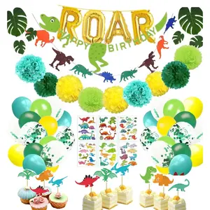 Dinosaur Kids Birrhday Party Decorations Supplies Dinosaurs ROAR Foils Balloons Little Dino dinosaur set for birthdays