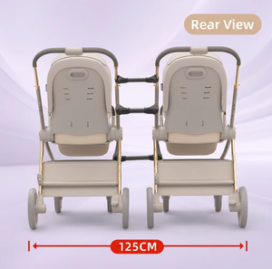 Passeggino di Lusso per Gemelli con <span class=keywords><strong>Seggiolino</strong></span> <span class=keywords><strong>Auto</strong></span>, Pieghevole, Leggero, 3-in-1, in Lega di Alluminio, Utilizzo Bidirezionale per 0-3 Anni - Product Image 3
