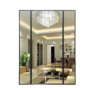 Espejo de Pie de Cuerpo Entero, Estilo Vintage, Grande, Negro, de Metal, para Vestidor, Plegable en 3 Partes, de Pared, Miroir, Spiegel - Product Image 1