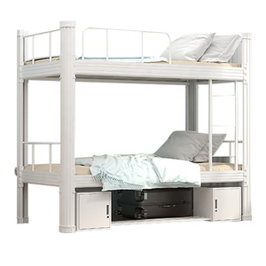 Dortoir de l'école 2 couches en acier double Decker lit en métal avec armoire de rangement inférieure - Product Image 2