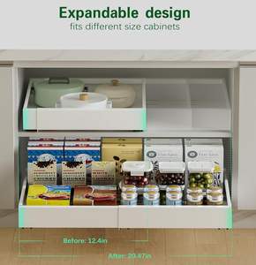 Organisateur de placard extensible adhésif, tiroir de rangement coulissant pour armoire de cuisine - Product Image 2