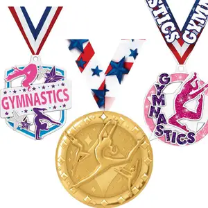 Manufacturer Custom Free Design Metal 3D Star Medal Gymnastics Dance Cheerleading Medals