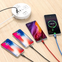 Cable de Carga Rápida 4 en 1 Trenzado de Nailon al por Mayor, Cable de Carga Rápida Dual USB C o Dual IOS para iPhone y Samsung