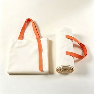 Custom Canvas Tote Handbag <b>Foldable</b> Portable Reusable Shopping Tote <b>Bag</b> for Supermarket Grocery Daily Use - Product Image 3
