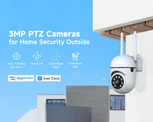 Promo Panas Eseecloud 3MP CMOS H.264 Garansi 1 Tahun Indoor/Outdoor 360 Dual WiFi Tahan Cuaca Deteksi Gerak Malam Hari Lampu Pintar - Product Image 4