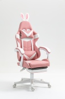 Chaise de bureau ergonomique minimaliste pour le gaming, pivotante, réglable en hauteur, en cuir PU, en fer et nylon, durable, garantie 1 an
