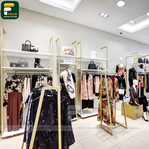 Custom Premium Clothing Store Display Cabinet Garment Rack <b>Wall</b> Panel Cashier Counter <b>Mirror</b> Lighting Fixture - Product Image 1