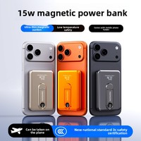 Power Bank Mini Slim Ultra 10000mAh 15W 22.5W Pengisian Daya Nirkabel Magnetik Tipe-C Dudukan Aluminium Logo Kustom Laris Manis