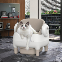 Bac à litière intelligent pour chat contrôlé par application, extra large 65L, PP+ABS+POM, carré, éliminateur d'odeurs, bac à litière automatique autonettoyant