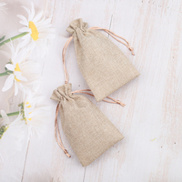 Sac en toile de jute naturelle écologique avec logo personnalisé, pochette réutilisable en toile de jute pour cadeaux de mariage, bijoux, herbes aromatiques