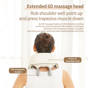 Masajeador de cuello y espalda Shiatsu recargable, masajeador de cuello de amasado profundo eléctrico de 2000mAh - Product Image 6