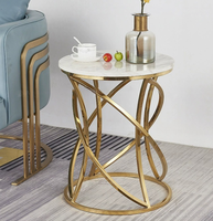Table basse de salon en marbre au design luxueux pour bureau, maison, chambre à coucher, canapé, table d'appoint en métal, design simple, meubles