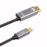 Cable DP 1.4 de Alta Calidad, 8K 60Hz, Tipo-C a DP, con Adaptador de Corriente PD de 100W, Revestimiento de PVC, para Computadora y Teléfono