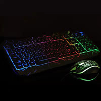OEM ucuz Teclado Y fare seti oyun tablet PC kablolu Rgb Led arka işık kiti ergonomik E spor oyun fare ve klavye Combo