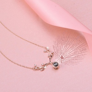 S925 plata ciervos amor proyección <span class=keywords><strong>te</strong></span> amo 100 idiomas COLLAR COLGANTE - Product Image 4